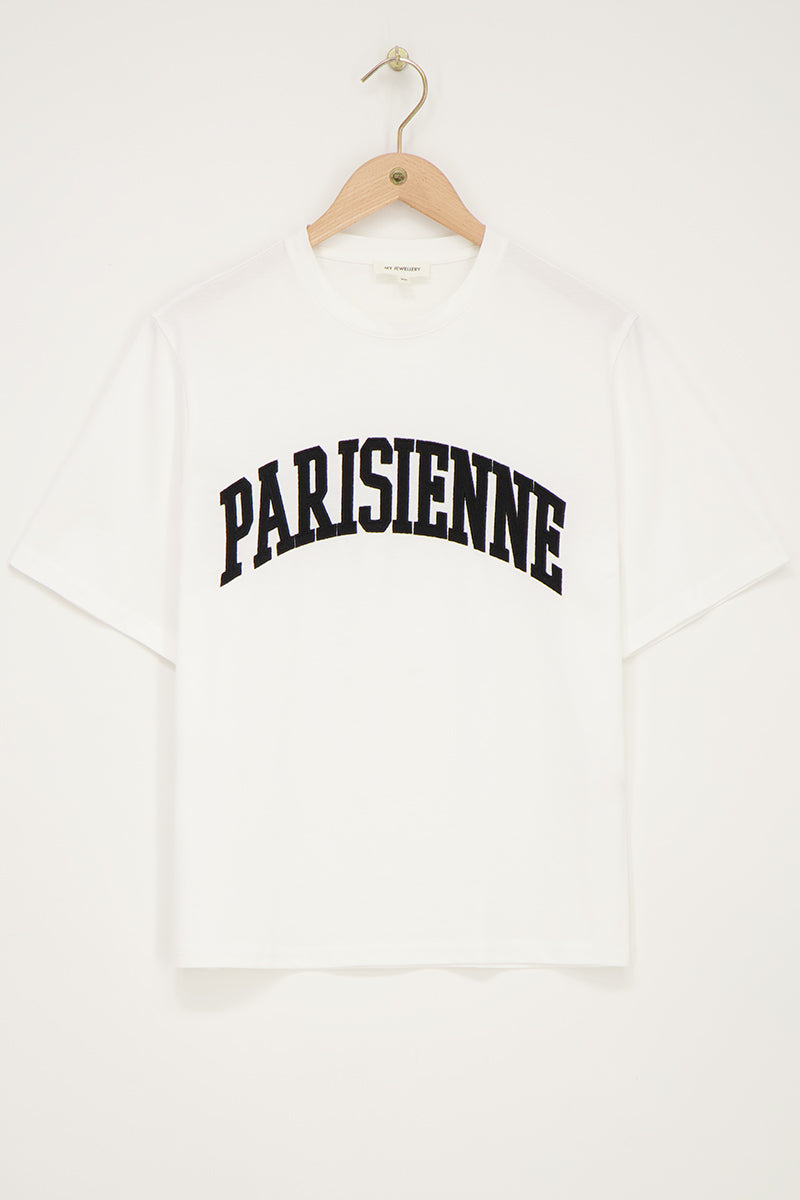 My jewellery Witte T-shirt "Parisienne" Wit