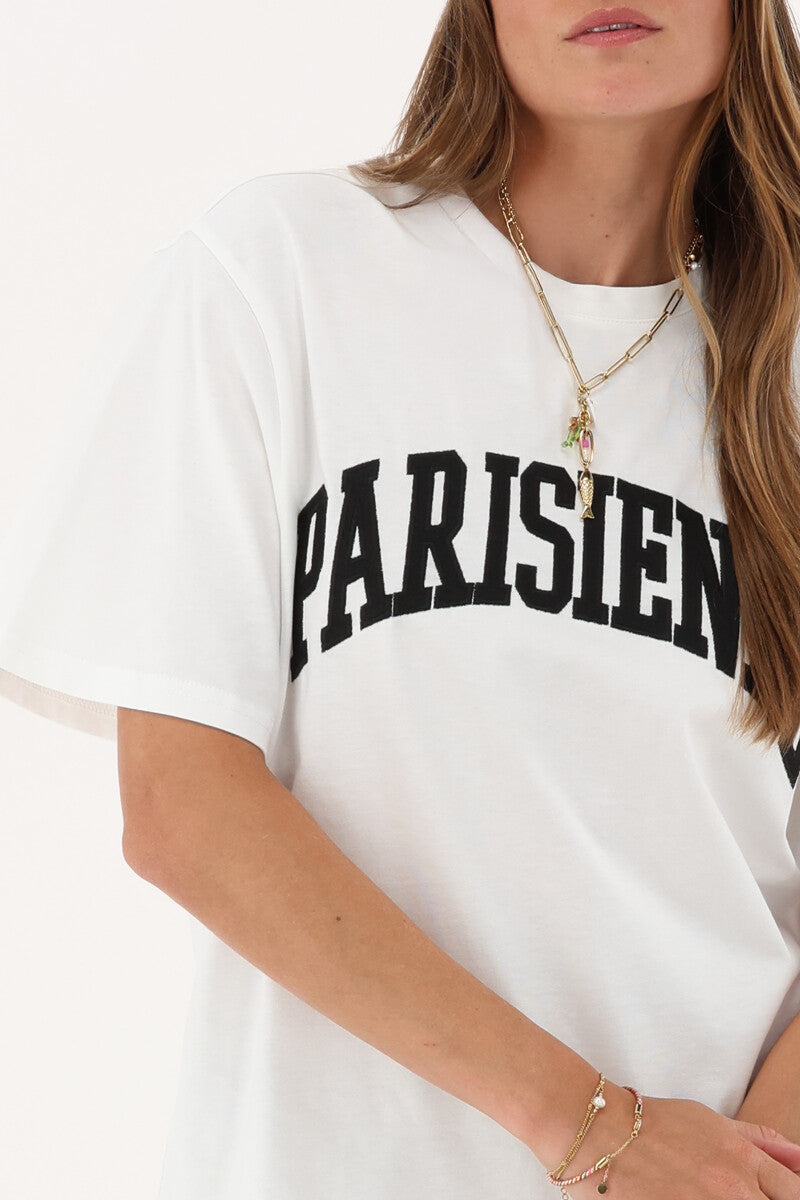 My jewellery Witte T-shirt "Parisienne" Wit