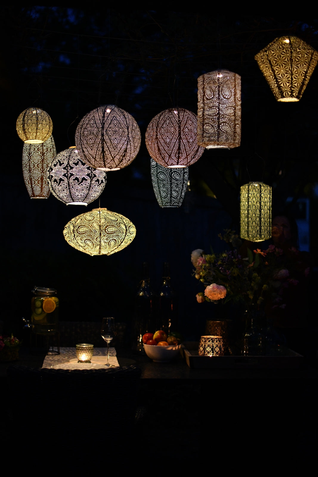 Lumiz solar lampion Round Ikat Light Taupe Nr. 25