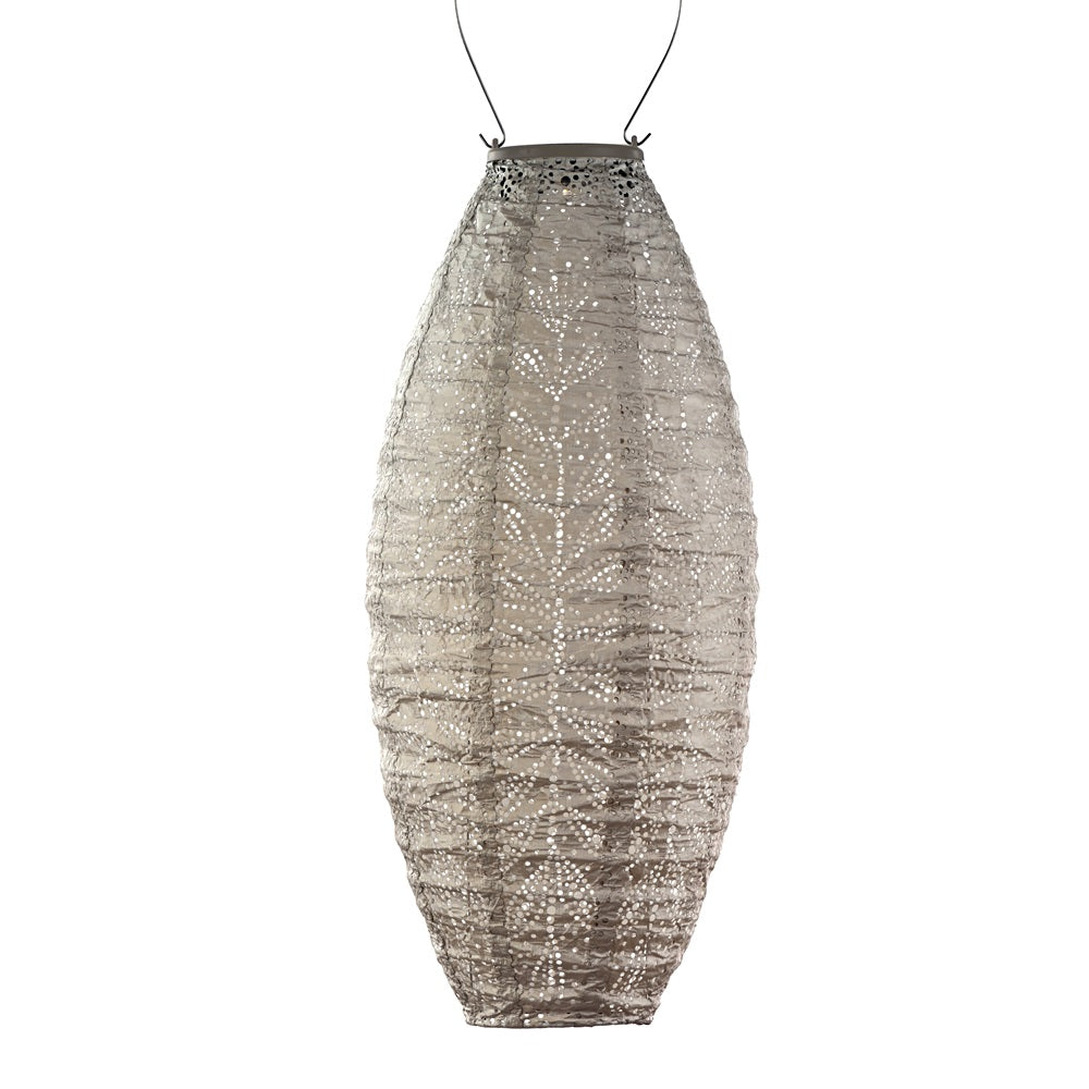 Lumiz solar lampion Long oval folia light taupe Nr. 69