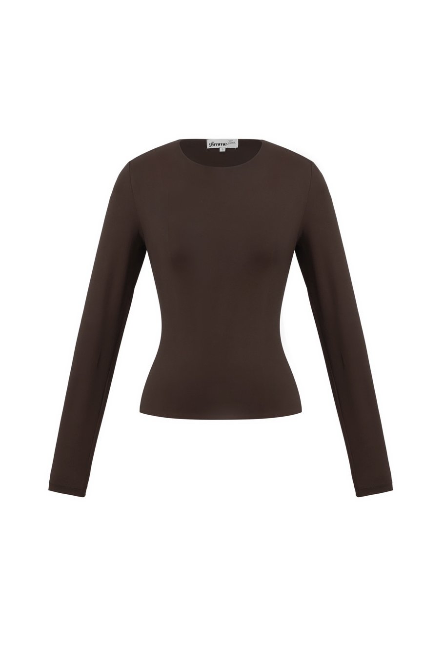 Nylon Long sleeve basic top Bruin