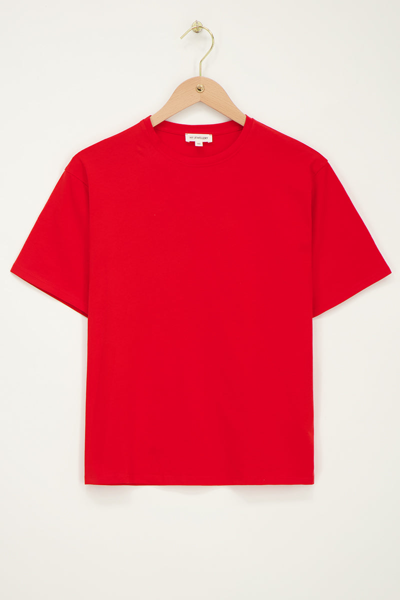 Rood T-shirt "Atelier paris" witte letter Rood