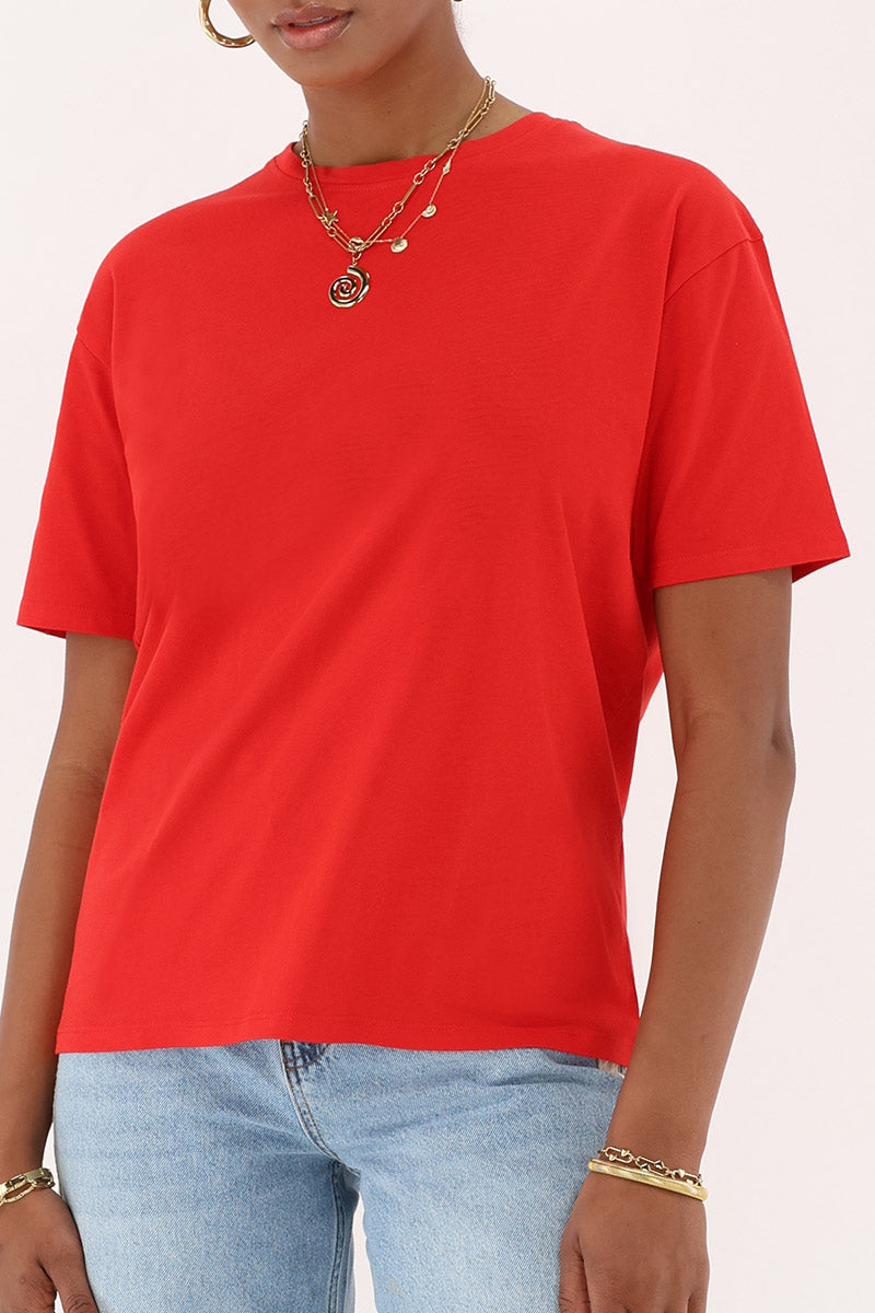 Rood T-shirt "Atelier paris" witte letter Rood