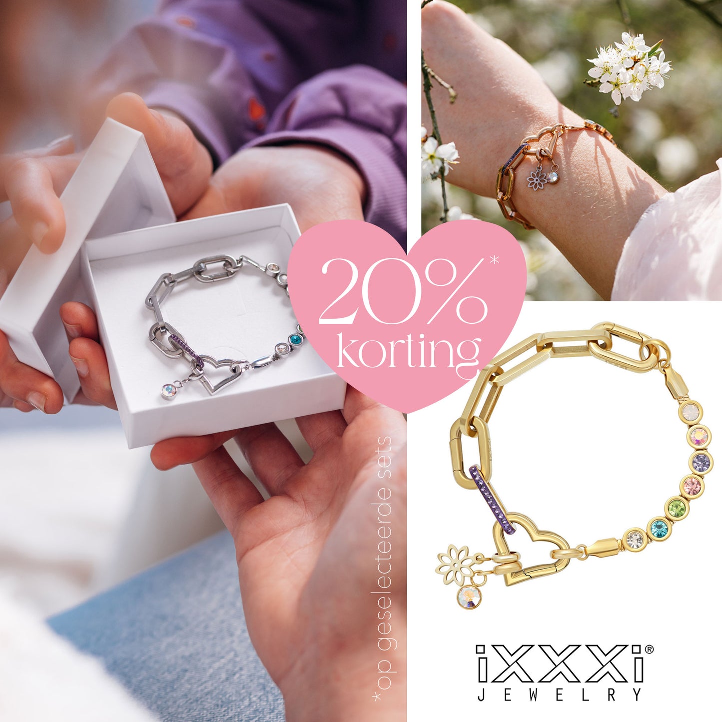 Samengestelde armband Gaby Zilver