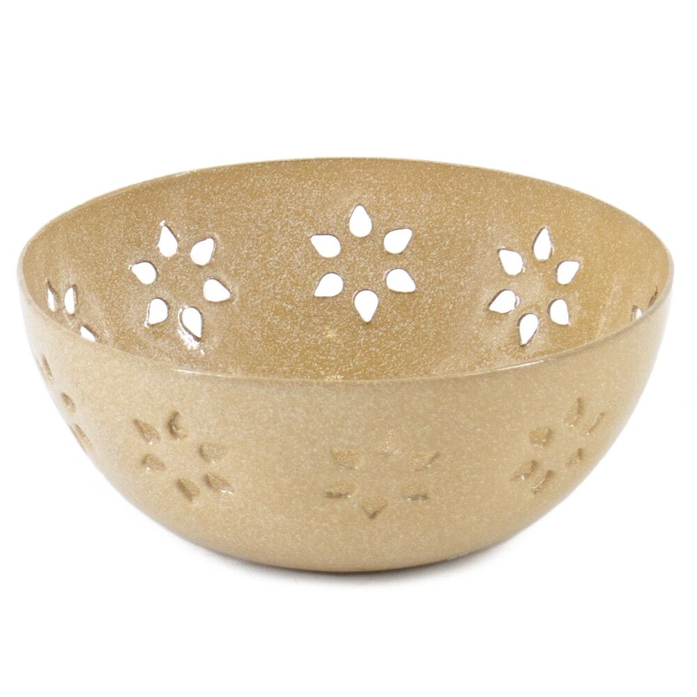 Schaaltje bloemen beige