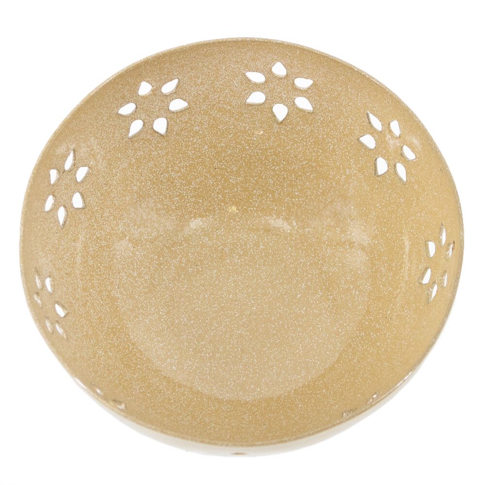 Schaaltje bloemen beige