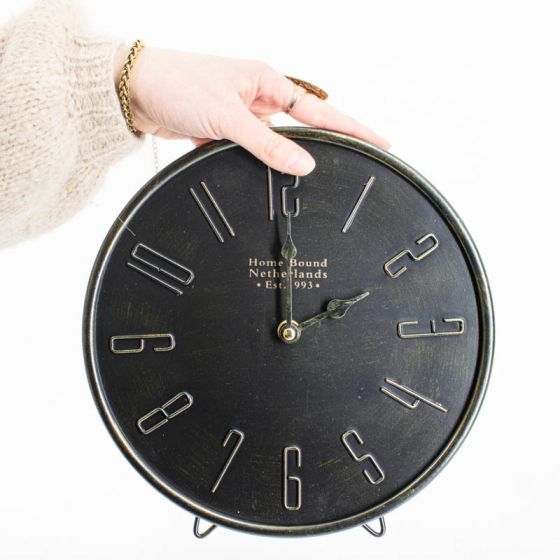 Staande klok brushed metaal