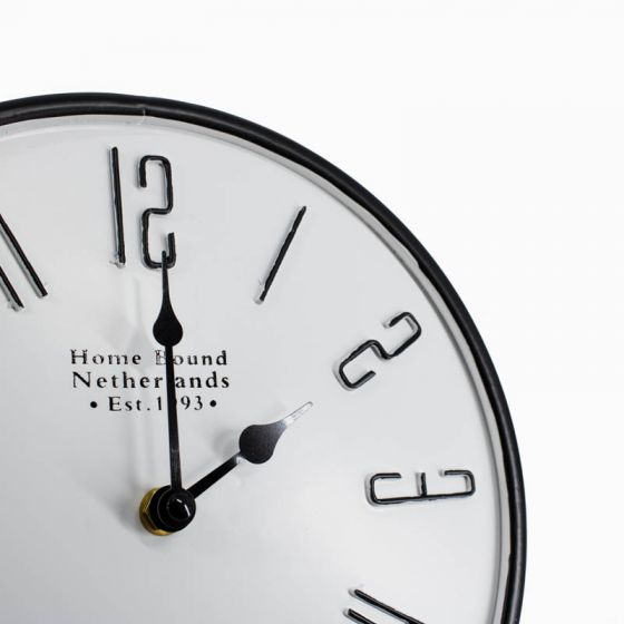 Staande klok metaal wit