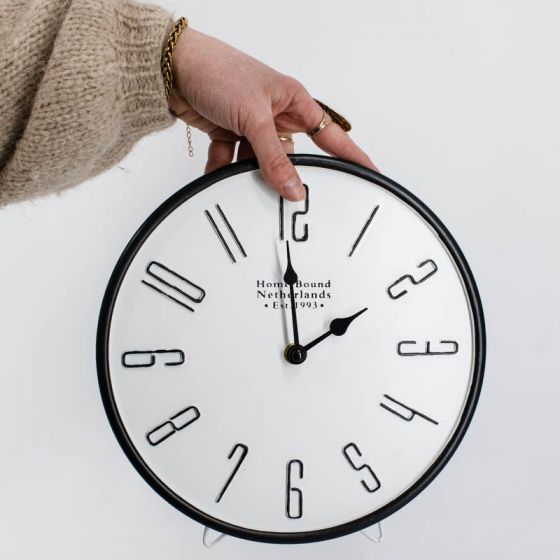 Staande klok metaal wit