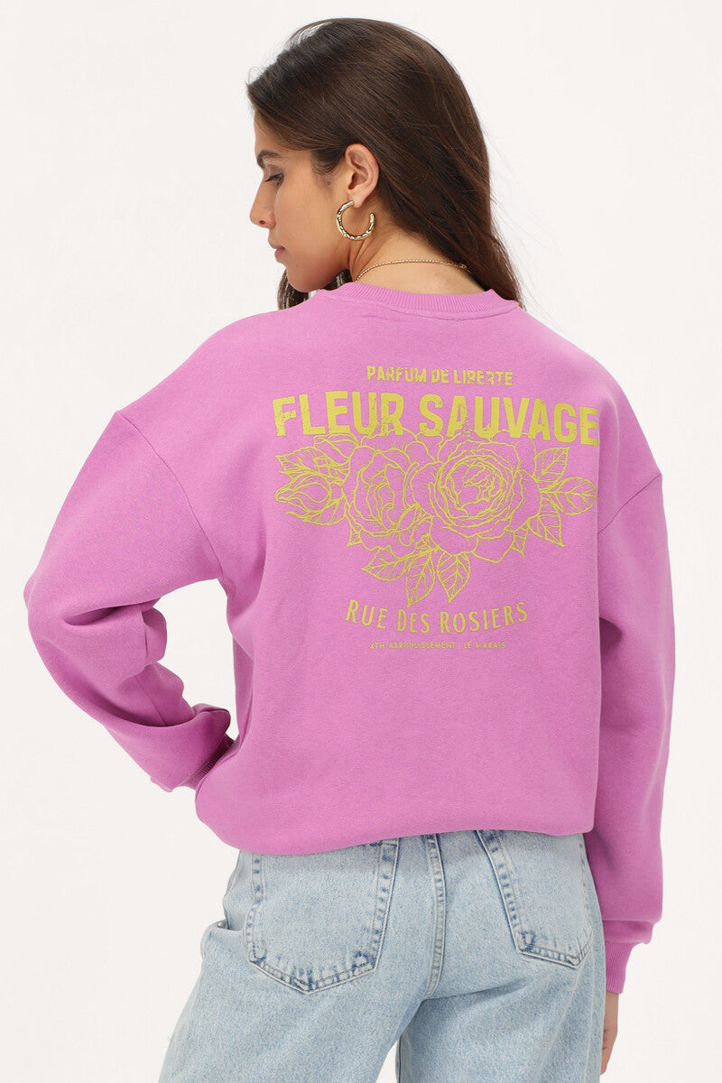 Sweater "Fleur sauvage" Roze