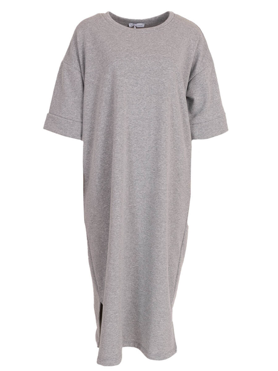 Sweater jurk lang Lichtgrijs