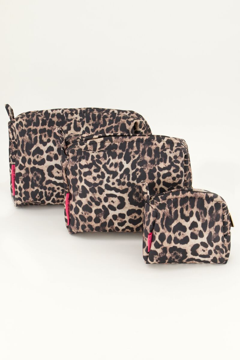 Toilettas set met panterprint