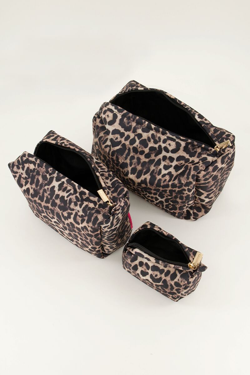 Toilettas set met panterprint