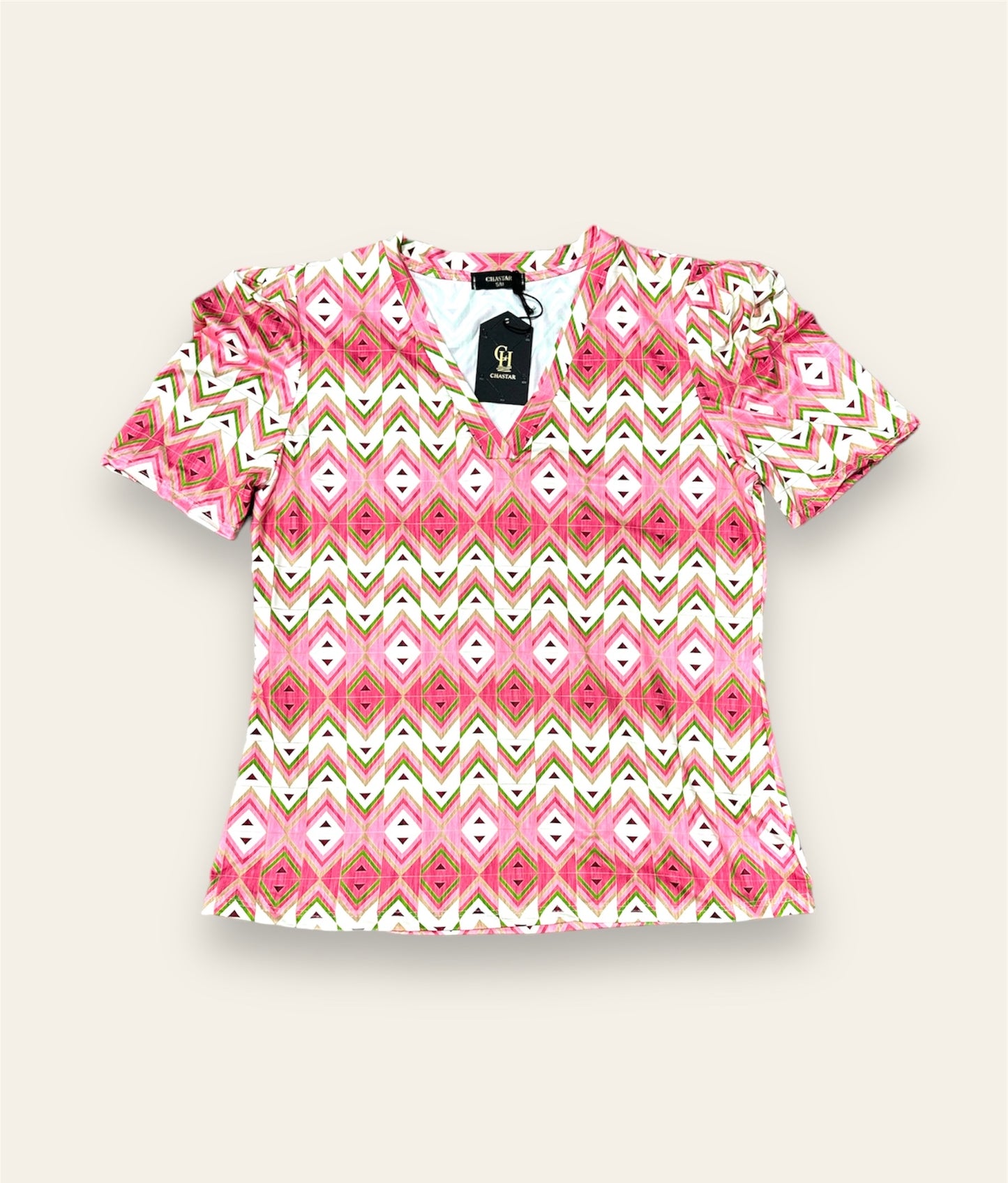 Top Elise met print 240425 Roze