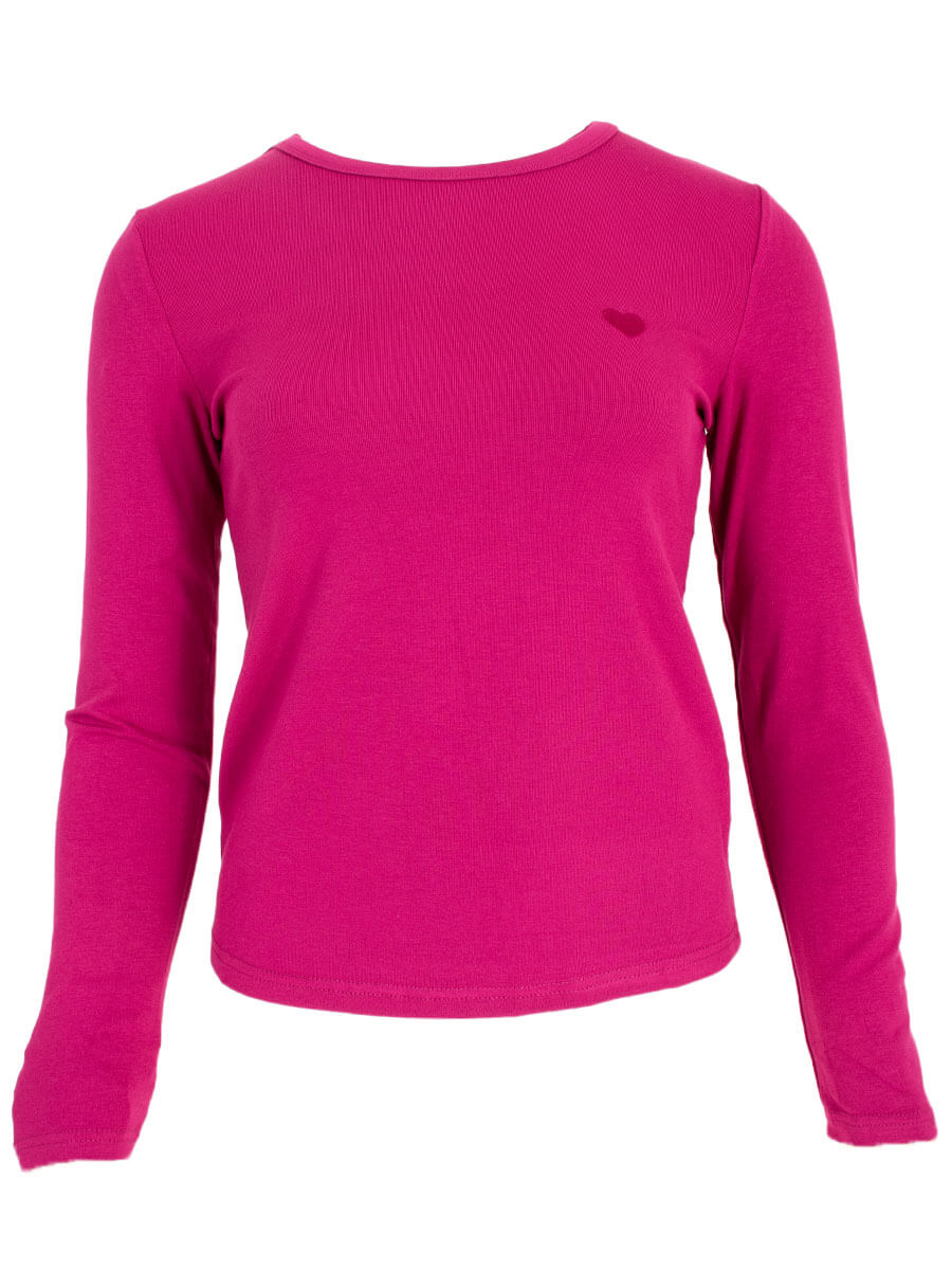 Top met hartje Magenta