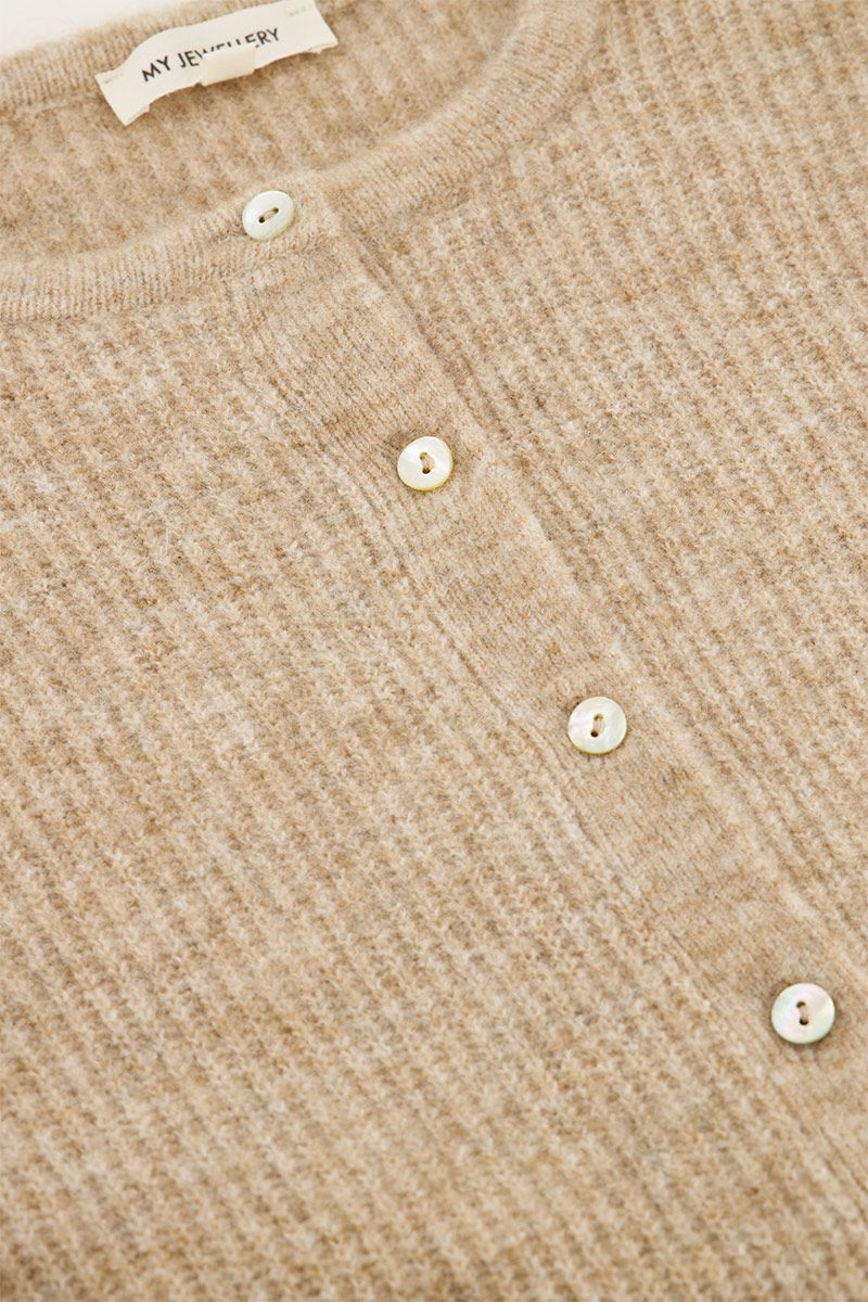 Vestje met knoopjes Beige