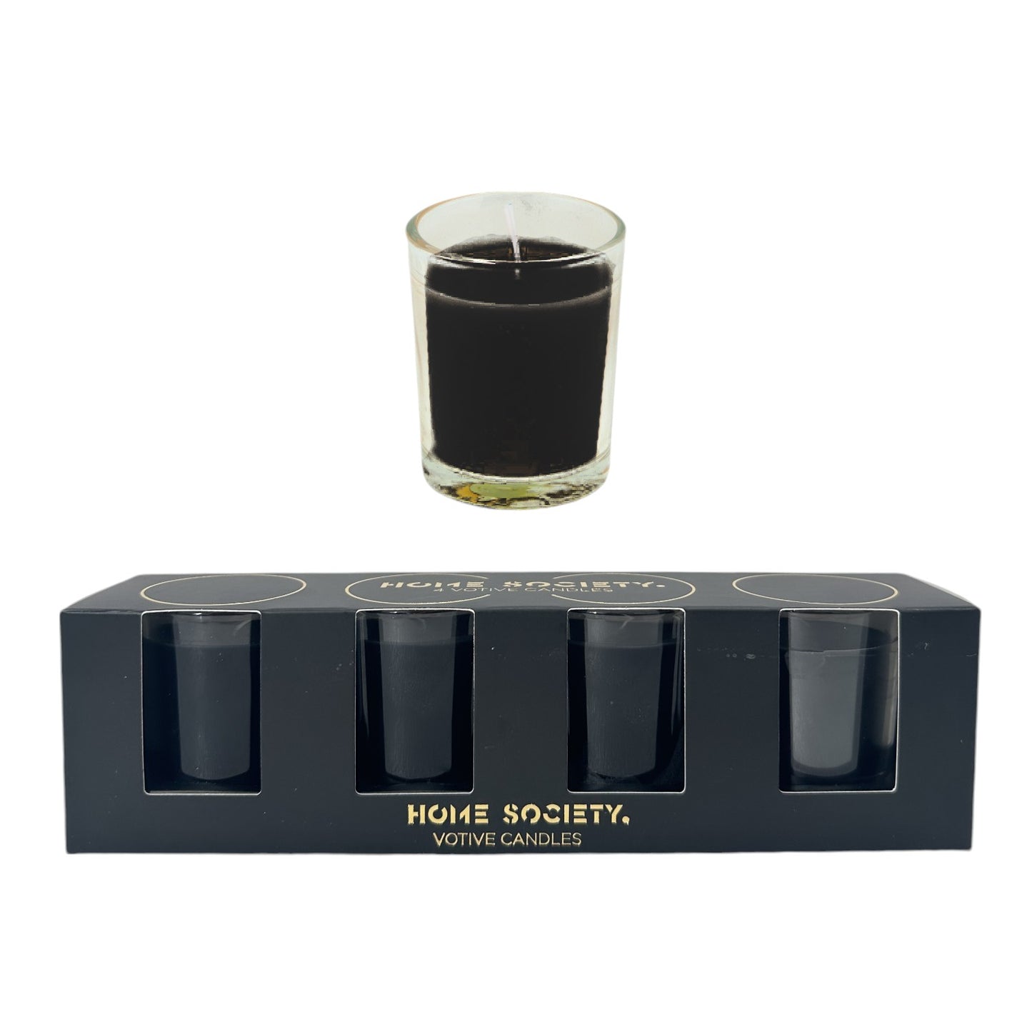 Votive Kaars L Set 4 zwart