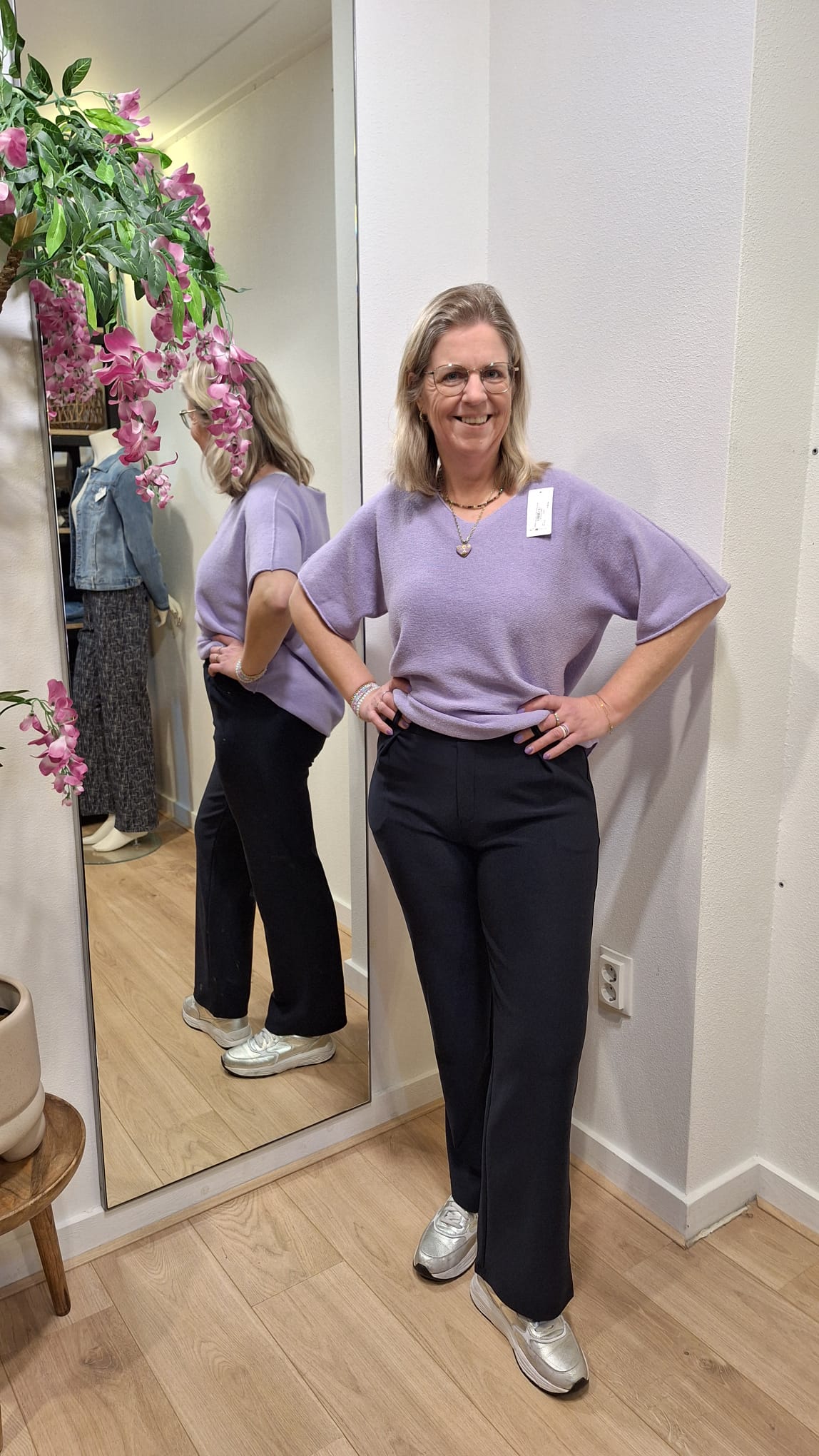 Wide leg broek yu and me Blauw