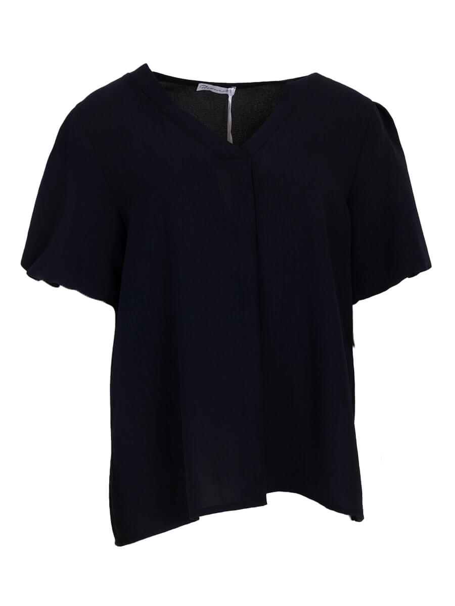 Zomertop met pofmouw Donkerblauw