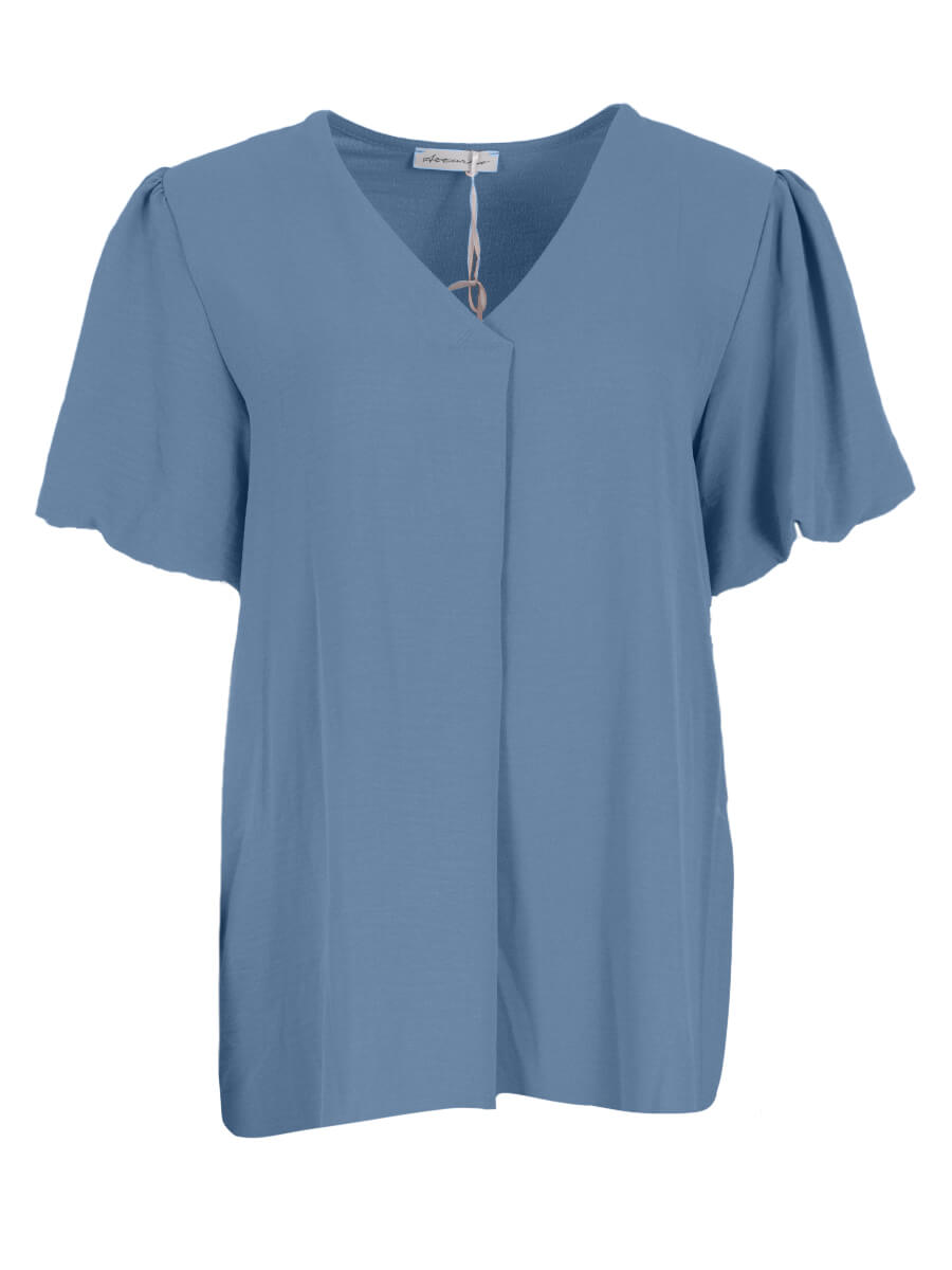 Zomertop met pofmouw Jeans