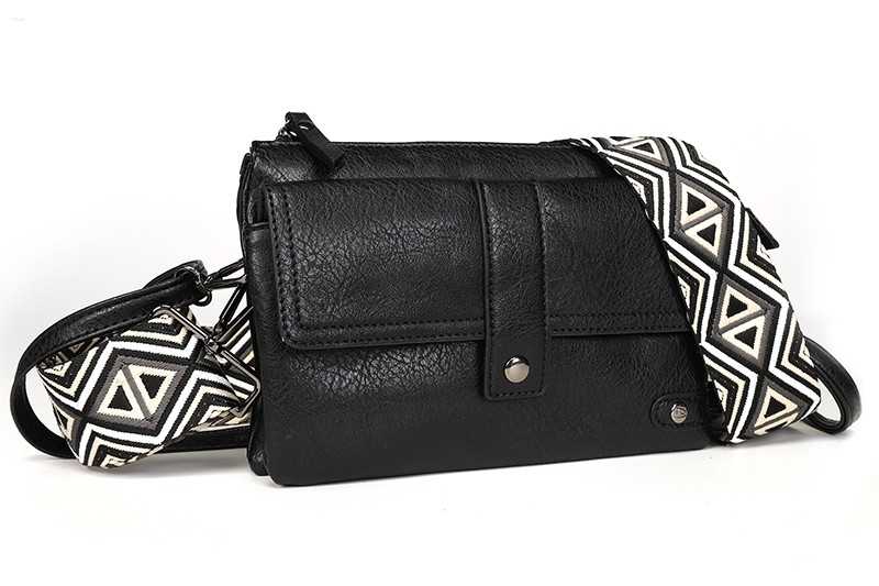 Zwart crossbody en schoudertasje Naarden OLT12380