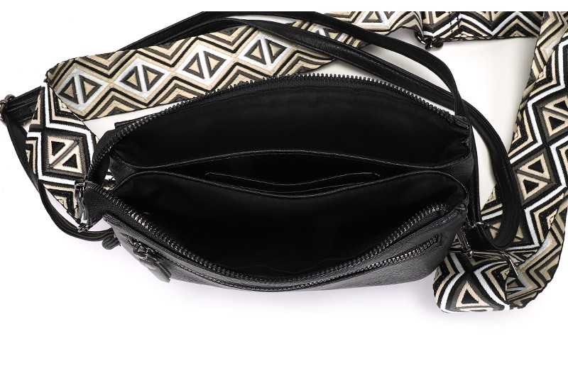 Zwart crossbody en schoudertasje Naarden OLT12380