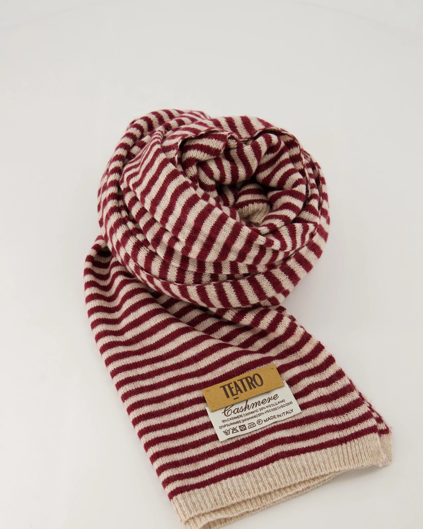 Cashemere sjaal Cassy gestreept Bordeaux
