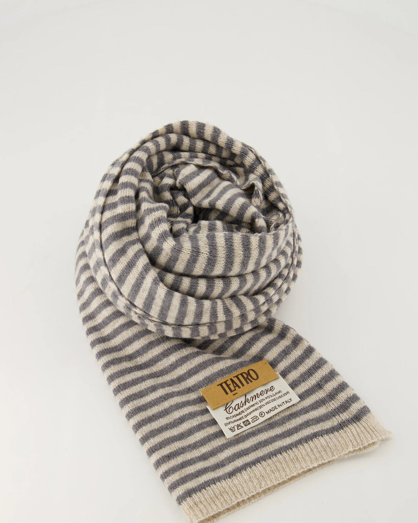 Cashemere sjaal Cassy gestreept Grey