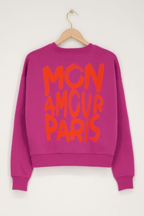 My jewellery sweater "Mon amour Paris'" paars