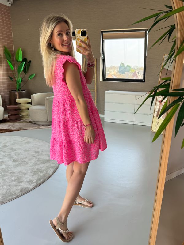 Aline strand tuniek panter Fuchsia