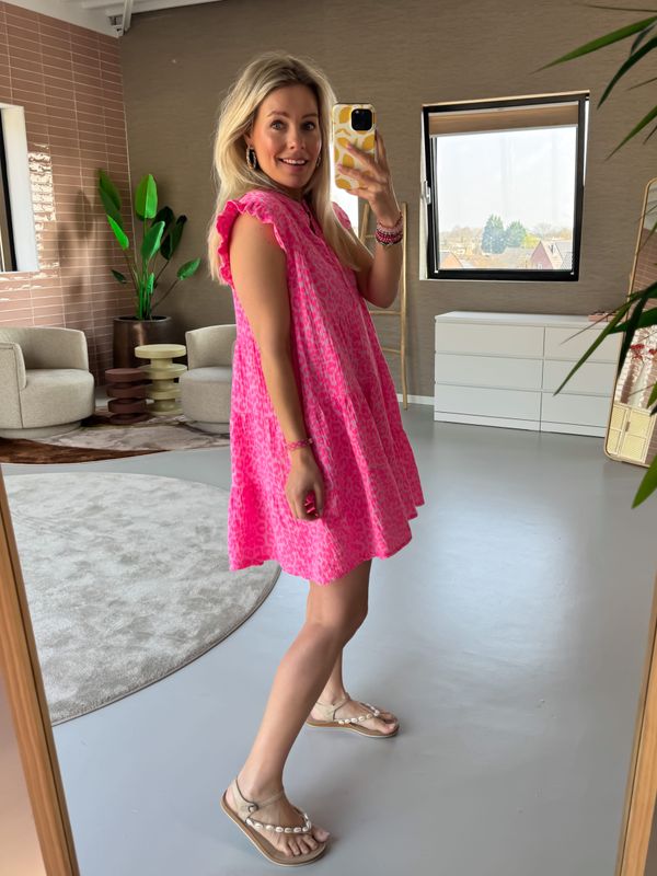 Aline strand tuniek panter Fuchsia