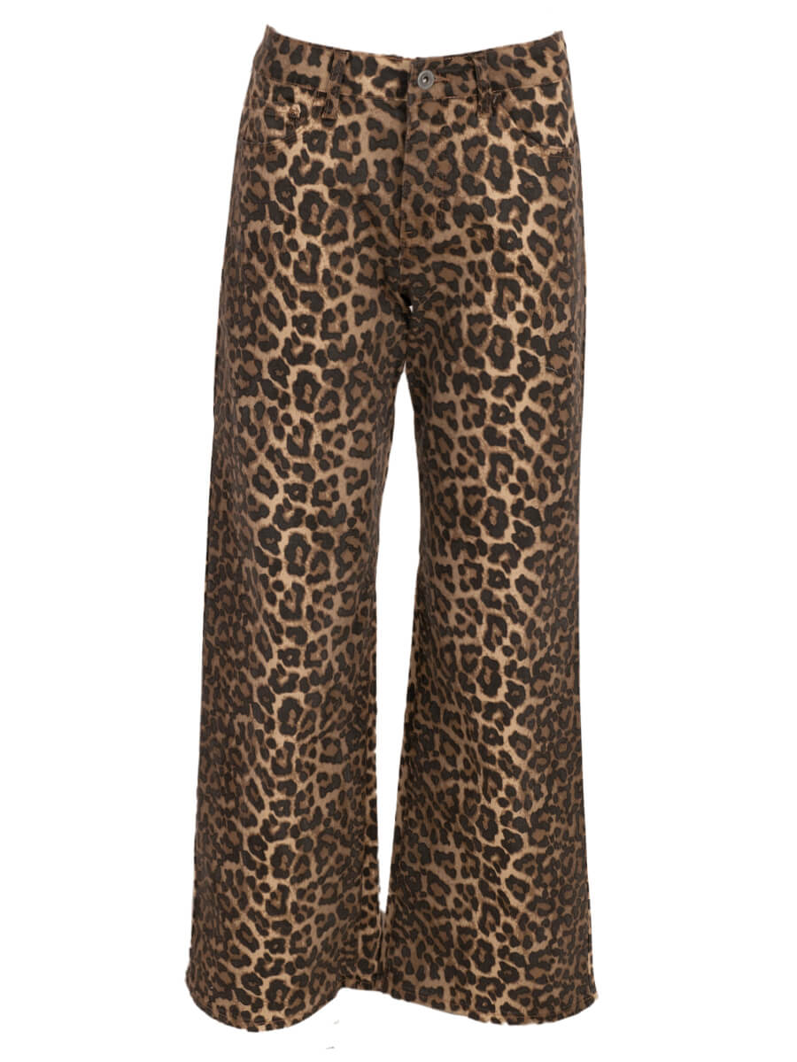 Azzurro Jeans Leopard print