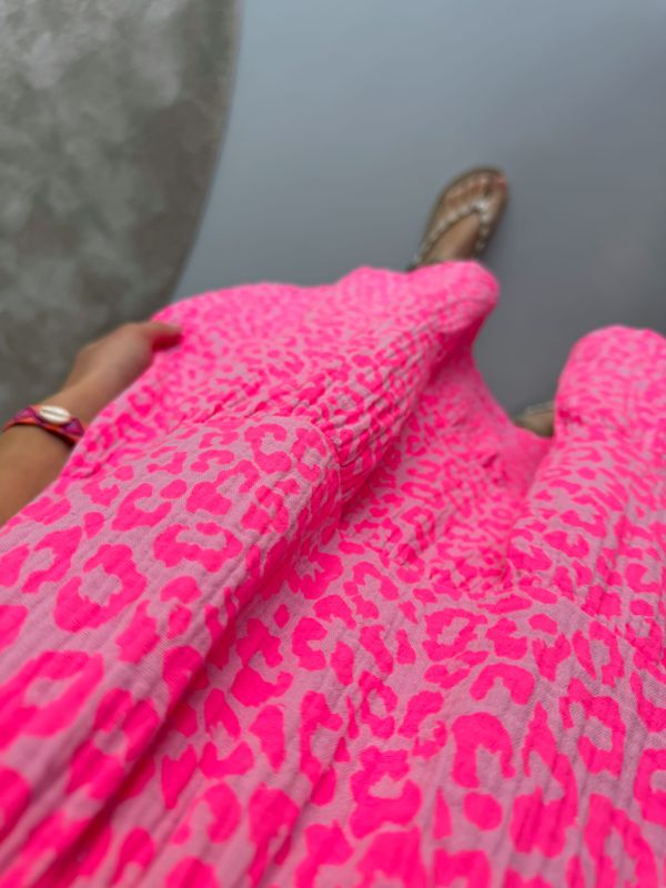 Aline strand tuniek panter Fuchsia