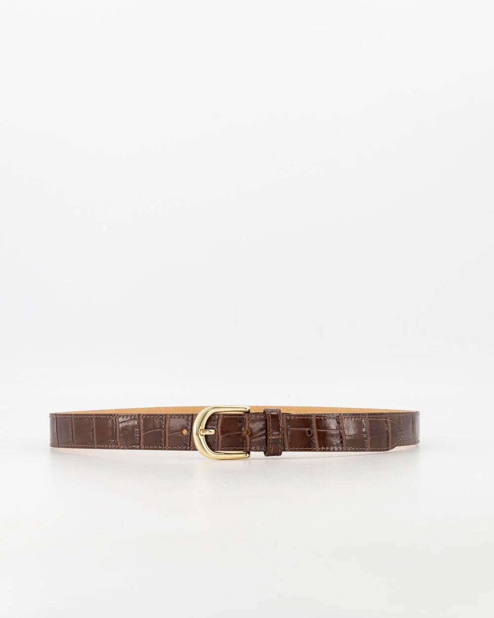 Suus Croco Riemen met gesp Hazelbruin Dark Brown