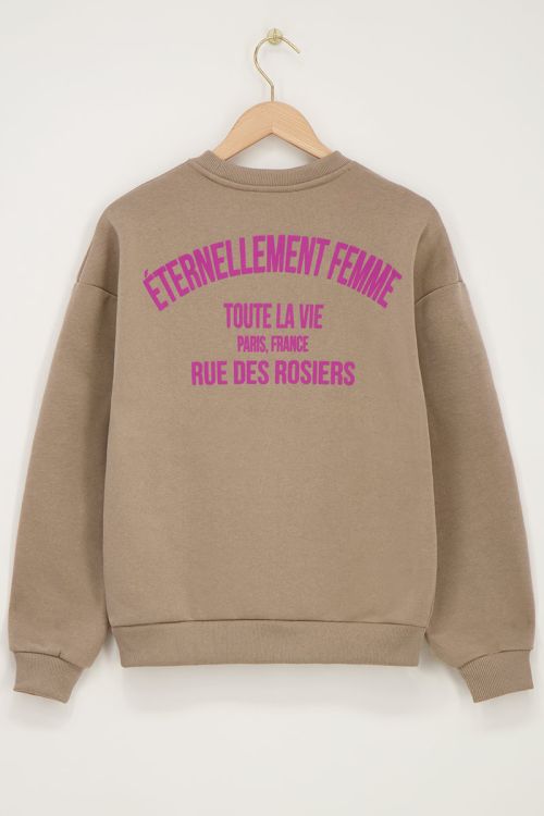 My jewellery Sweater "Éternellement femme" Taupe