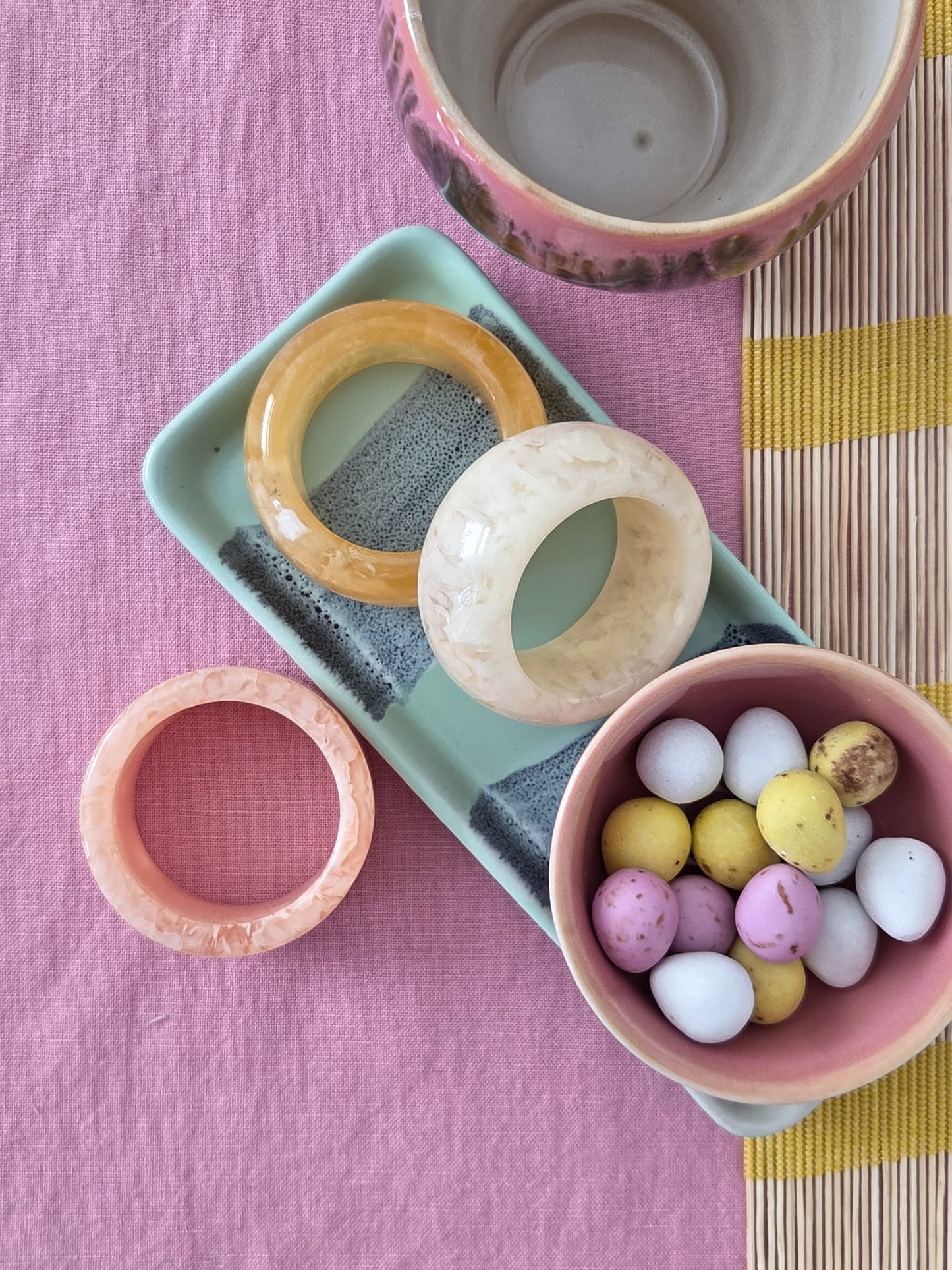 HKliving Napkin rings, sunrise set of 4