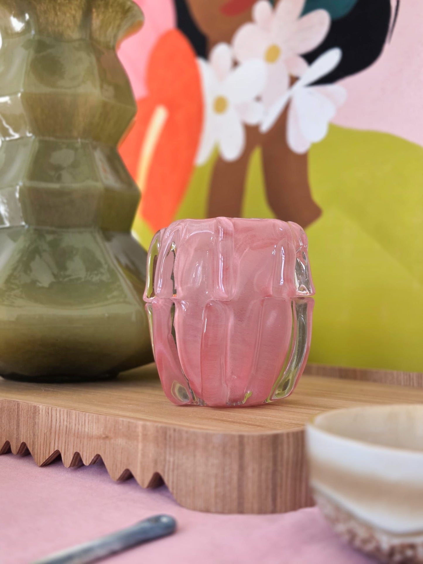 HKliving, Coralla candle holder soft pink