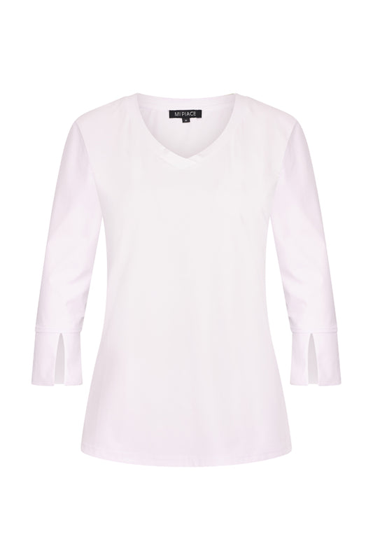 Mi Piace shirt Cathy  3/4 mouw White