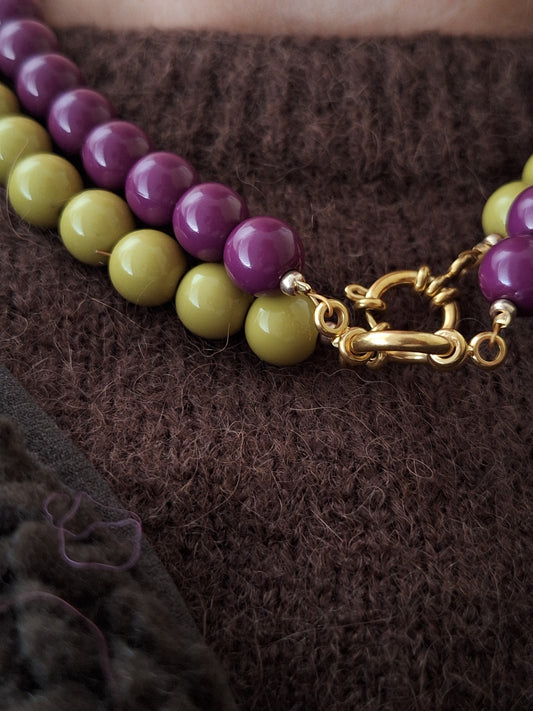 Bubble ketting Big Olive green