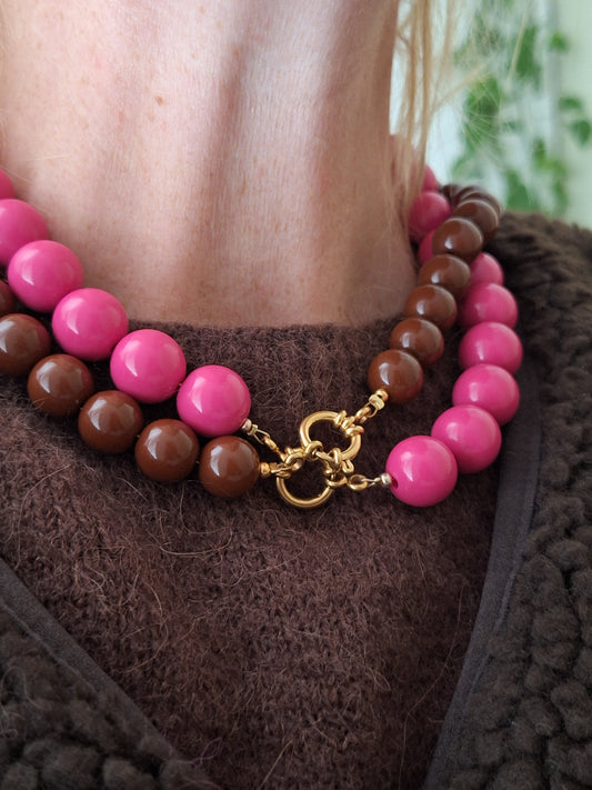 Bubble ketting Big Fuchsia pink