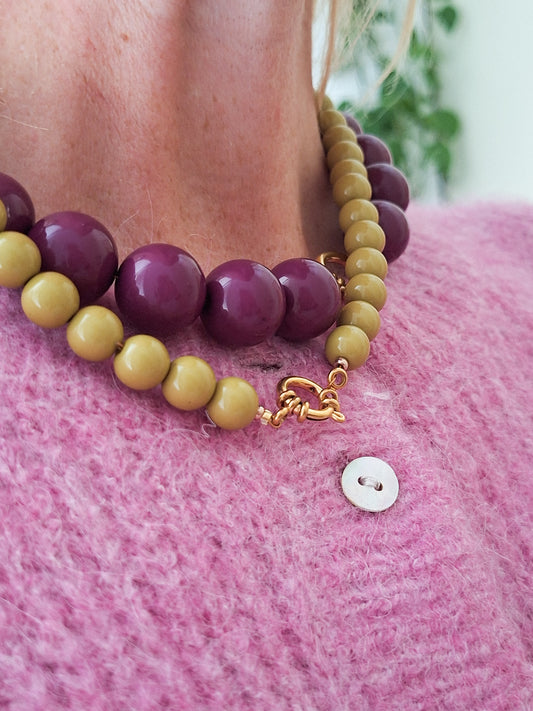 Bubble ketting Small Olive green