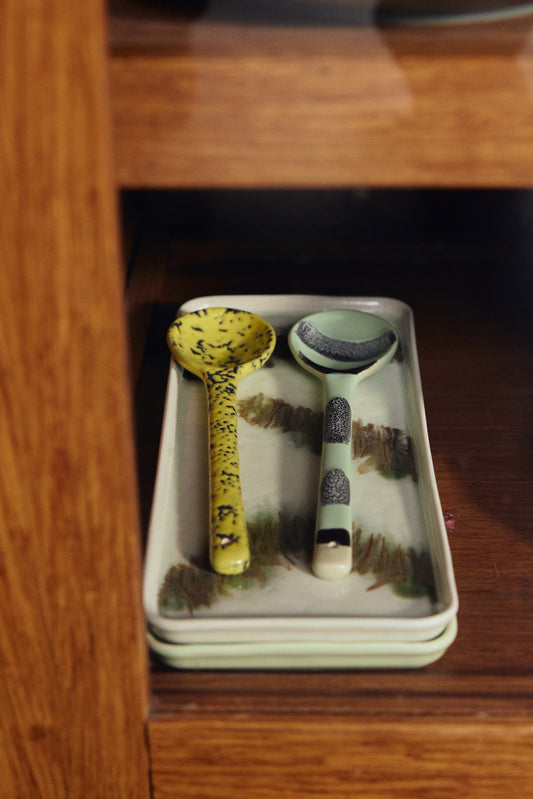 HKliving 70s ceramics: serving spoons Mines