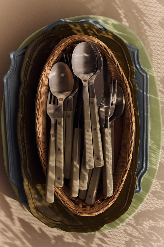 70s cutlery: olive set of 16