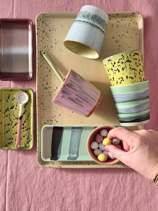 HKliving 70s ceramics: large tray, grit