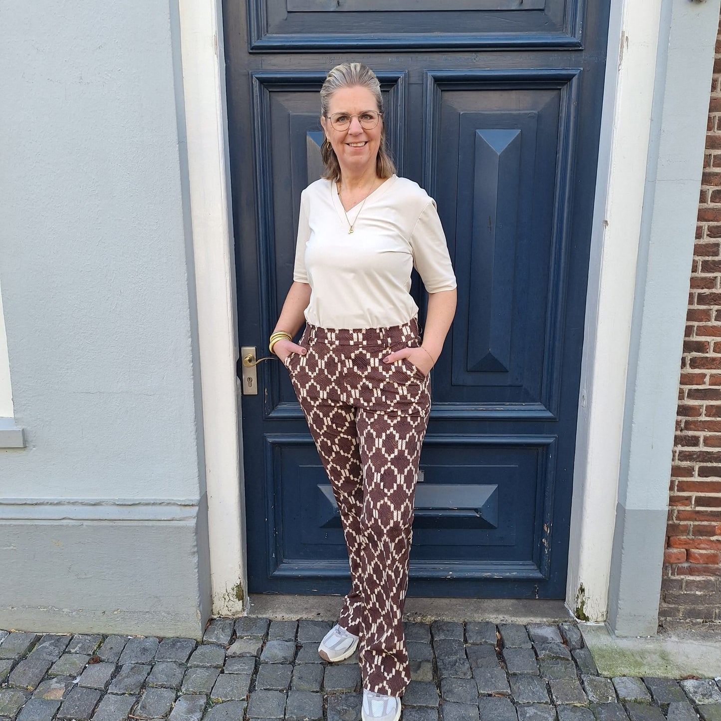 Mi piace Trousers Heavy Ikat Print Espresso