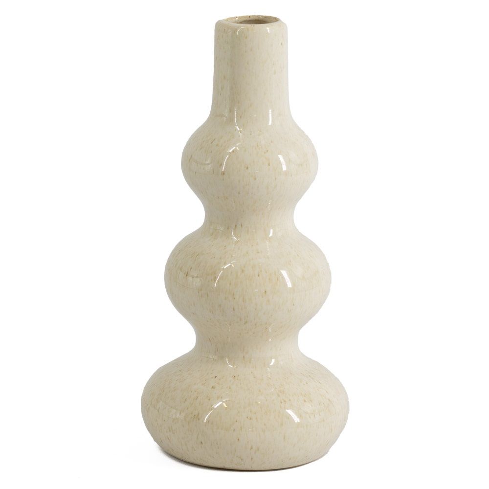 Aardewerk vaas beige bubbels
