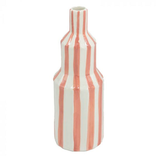 Aardewerk vaas stripe peach S