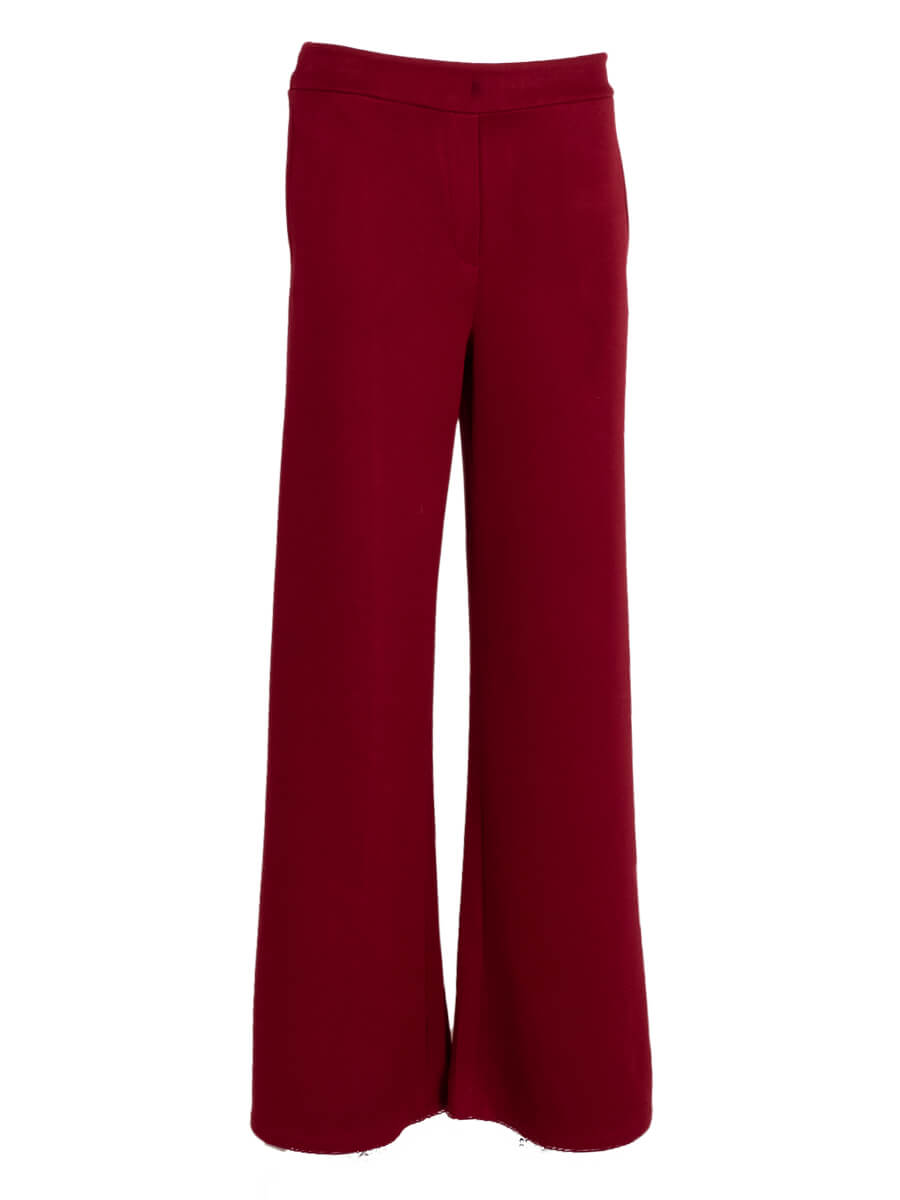 Azzurro Broek met wijde pijp en platte band Rood