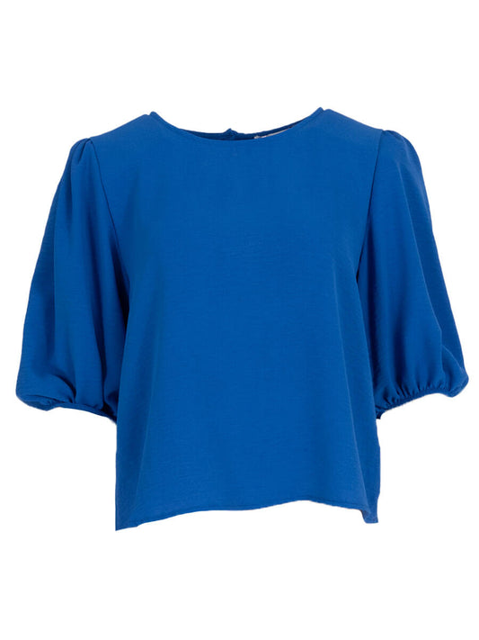 Azzurro blouse knoopje Kobalt