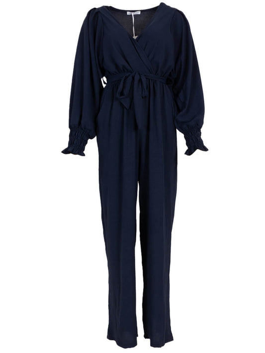 Azzurro jumpsuit effen A-6075 Blauw